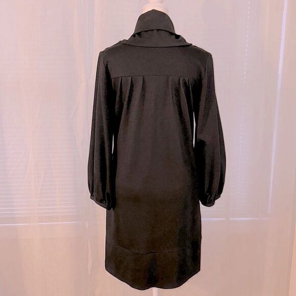 britt ryan 4 Luxury Black Knit Cowl Neck Long Sleeve Dress with Pockets - Picture 2 of 15
